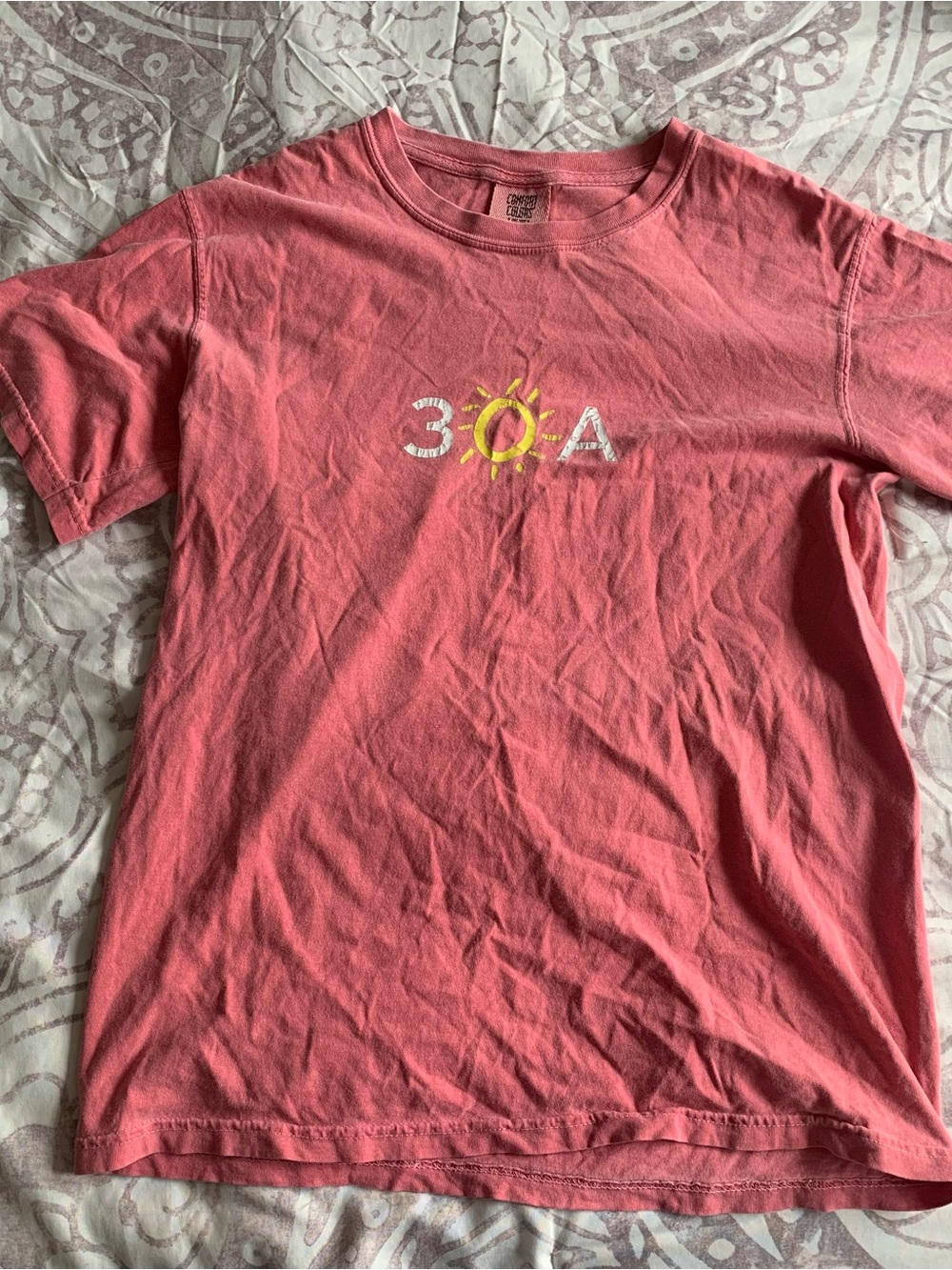 3OA Sun Logo Short Sleeve T-Shirt - Coral Pink